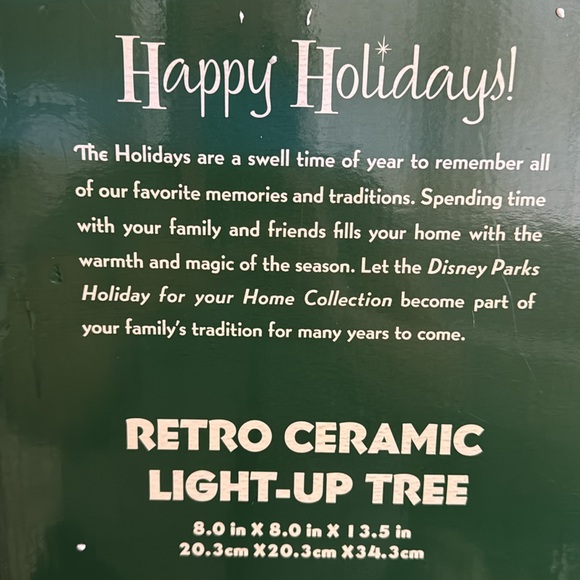 Retro Ceramic Light Up Christmas Tree - Disney Parks Authentic Original - Picture 8 of 11